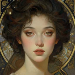 the moon goddess closeup filled background around face, fantasy magic, undercut hairstyle, dark light night, intricate, elegant, sharp focus, illustration, highly detailed, digital painting, concept art, matte, art by wlop and artgerm and greg rutkowski and alphonse mucha, masterpiece