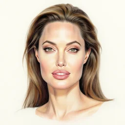 pastel drawing of angelina jolie, portrait