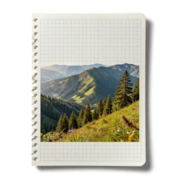 chrome graph paper pad, high detail macro photography, isolated on a pure white background, centered, entire object in frame, sharp focus, soft studio lighting