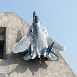 structural jet fighter, concrete building