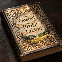 the gospel of profit taking,,,,,,,,,,,,,,,,,,,,, written on a fancy bible cover