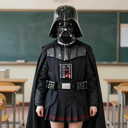 darth vader in school girl uniform, aesthetic, 4 k, hd