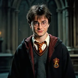 a film portrait still of harry potter in pulp fiction, gritty cyberpunk atmosphere. realism, cinematic lighting, beautiful gothic fantasy photorealistic, 4 k. 8 mm. grainy. panavision.