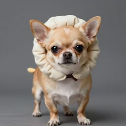 photo of mini light brown chihuahua in a bowser costume. Post processing , award winning , masterpiece , photo realistic