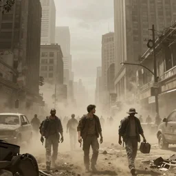 post apocalyptic dust storm in a crowded city, ultra high detail, smooth, jordan grimmer and noah bradley, mcbess