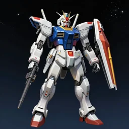 An Azure gundam floating in space, wolf armor, highly detailed, mobile suit, GUNDAM, mecha, sci-fi, illustration, trending on artstation, Pixiv, HD