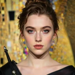 front facing symmetrical centered anime portrait, Imogen Poots as a D&D Paladin, realistic shaded Perfect face, fine details. Anime. realistic shaded lighting, by Ilya Kuvshinov Gustav Klimt