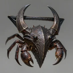 anthropomorphic obtuse triangle head in edgy darkiron horseshoe crab, intricate, elegant, highly detailed animal monster, digital painting, artstation, concept art, smooth, sharp focus, illustration, art by artgerm, wayne barlowe, trending on artstation and greg rutkowski and alphonse mucha, 8 k