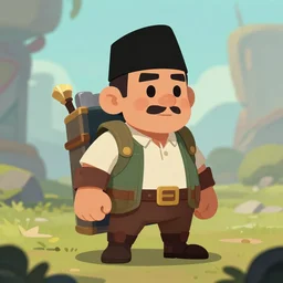 jokowi, cartoon, rpg character, humblewood art style, concept art, fantasy