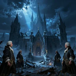 the black knights temple's desctruction, blue light, blue tones. by henriette ronner - knip, by william henry hunt, by rembrandt, by joseph mallord william turner, by konstantin razumov, concept art,