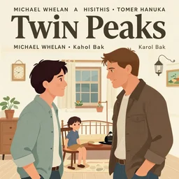 Twin Peaks poster artwork by Michael Whelan and Tomer Hanuka, Karol Bak, Rendering of Tom Cruise attacking Philip Seymour Hoffman, from scene from Twin Peaks, clean, simple illustration, nostalgic, domestic, full of details, by Makoto Shinkai and thomas kinkade, Matte painting, trending on artstation and unreal engine