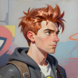 greg manchess portrait painting of cipher vernades as overwatch character, copper hair, medium shot, asymmetrical, profile picture, organic painting, sunny day, matte painting, bold shapes, hard edges, street art, trending on artstation, by huang guangjian, gil elvgren, ruan jia, greg rutkowski, gaston bussiere