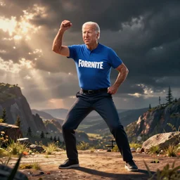joe biden doing the floss dance emote from fortnite