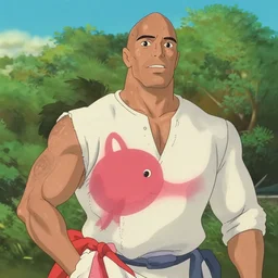 dwayne the rock johnson in spirited away ( 2 0 0 1 ), studio ghibli, movie still, high quality