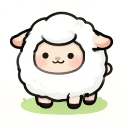 cute cartoon sheep, seamless texture, line drawing, vibrant