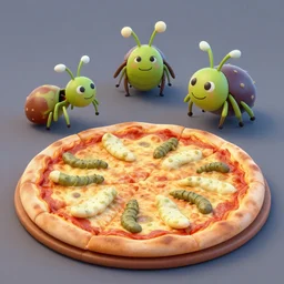 bugs and maggot pizza, artstation, fantasy