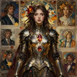 hyperdetailed portrait of beautiful topaz - armored girl dark autumn. digital painting, sharp foccus ilustration, artstation hq. intricate, elegant. wlop, greg rutkowski, alphonse mucha,. dan mumford. incredible background by repin. full height. decollage. assemblange. cgsociety. impressionism