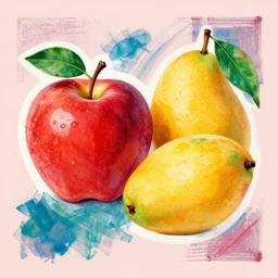 apples and mangos in the style of eileen agar, surreal, noise, stroke cutout album cover art