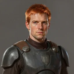 portrait of a man by greg rutkowski, a jedi commander, british features, short copper hair, straight jaw, wise appearance, wearing the tactical gear of the galactic alliance, star wars expanded universe, he is about 4 0 years old, highly detailed portrait, digital painting, artstation, concept art, smooth, sharp foccus ilustration, artstation hq
