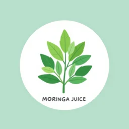 moringa juice label, simple vector art, logo, label, template, moringa oleifera leaves, trending on artstation