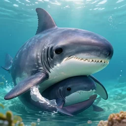 megalodon funny cuddling cute 🥺