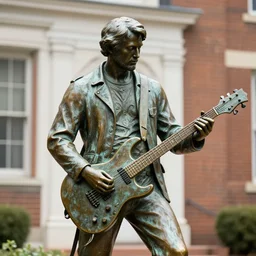 bronze statue of roy buchanan playing his telecaster, fairfax, virginia