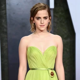 emma watson wearing an avocado dress