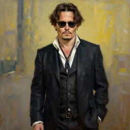 johnny depp in style of max mays painting