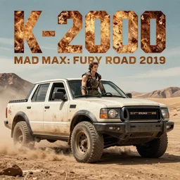 K-2000 in mad max: fury road (2016) photorealistic 8k promotional photo shot