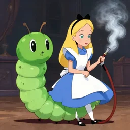 A hookah smoking caterpillar, Alice In Wonderland, Absolem :: Anime concept art ::