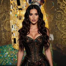 half length portrait of a woman who is a mix of ana de armas and megan fox, seduction spell, d & d, medieval, fantasy, royo, klimt, miro, vallejo, frazetta, alphonse mucha, greg rutkowski, whealan