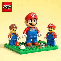 a lego set of mario world, 3 d rendered