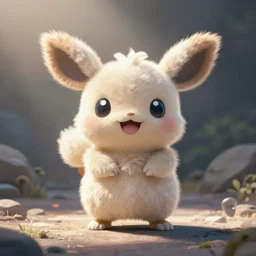 an adorable pokemon like ditto. very cute friendly. fluffy. beautiful. digital render.