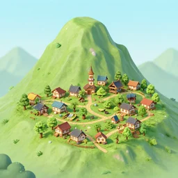 fairy village on a mountain