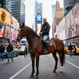 photo of a horse in times square