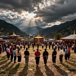 Realistic photograph of losoong festival being celebrated