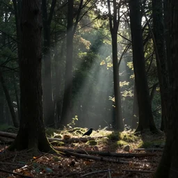 werecrow, photograph captured in a forest
