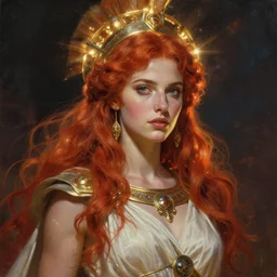 cassandra the redheaded trojan prophetess, ancient greece, mythology, ultra high fine detailed, glowing lights, oil painting, greg rutkowski, charlie bowater, beeple, unreal 5, daz, hyperrealistic, octane render, rpg portrait, dynamic lighting, fantasy art, beautiful face