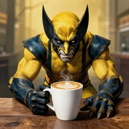 photo of wolverine making a hart coffee late art