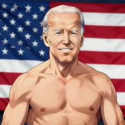 anime portrait of Joe Biden with an American flag as a muscular anime boy by Stanley Artgerm Lau, WLOP, Rossdraws, James Jean, Andrei Riabovitchev, Marc Simonetti, and Sakimichan, trending on artstation