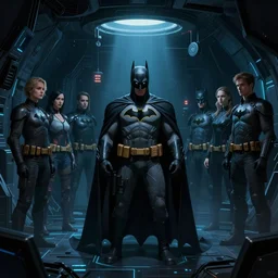 batman in batcave, volume light concept studio matte painting environement digital illustration style cyberpunk, artstation artur tarnowski, mihai muscan, marcin tomalak, marta leydy, zuzanna dabrowa, marcin stepien, charlotte hughes, neon bioluminiscence