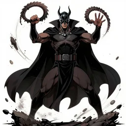 a beautiful comic book illustration of a man turning into the dark lord