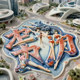 anamorphic, fuji gfx, aerial view wide shot ; beautiful typographic film still of flight scene in style of 1 9 9 0 s frontiers in miniature porcelain retrofuturism deep emboss macro design fashion magazine kanji banner seinen manga extreme closeup portrait edition, real - life sign porcelain kanji banner, highly detailed, eye to eye contact, pointe poses, tilt shift zaha hadid scene background, 8 k
