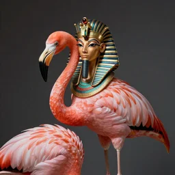 a flamingo with an egyptian crown, highly intricate, smooth, expressive, award-winning art by Tom Bagshaw