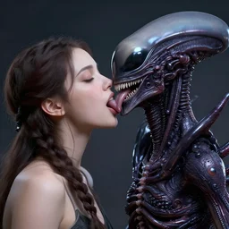 a beautiful being licked by an xenomorph, highly detailed, photorealistic, artstation, smooth