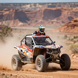 off - road rally race in utah. len blur background bokeh, depth unfocused. art by ismail inceoglu, filip hodas, and pixar.