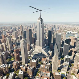 American city with CBD, in 1450, seen from Da Vinci helicopter