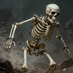 An epic fantastic realism,chained skeleton , hyperrealistic, dynamic lighting