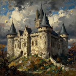 medieval castle, by Karl Schmidt-Rottluff