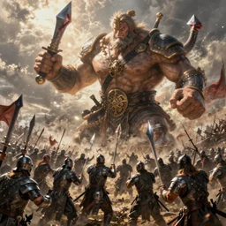 thousands of warriors battling, epic war scene on battlefield, ultra realistic illustration, hulking herculean gigachad, bloody weapons, intricate, highly detailed, digital painting, artstation, radiant light, caustics, concept art, smooth, sharp focus, gaston bussiere, bayard wu, maxim verehin, greg rutkowski, w 1 2 8 0